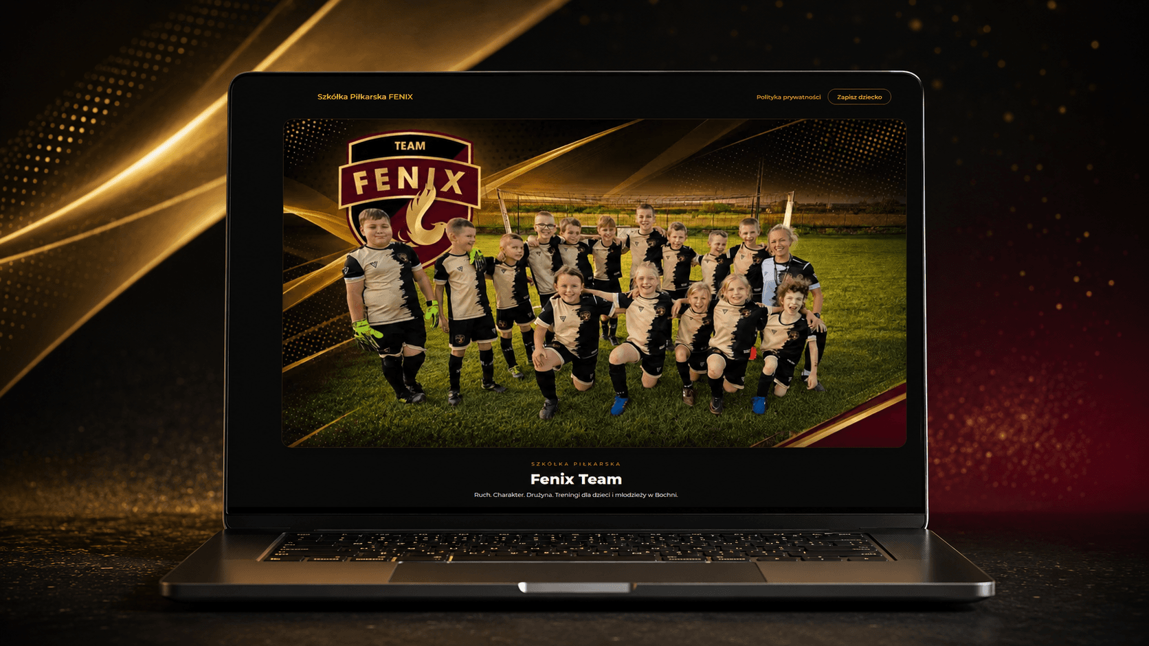 Fenix Team — widok strony na komputerze